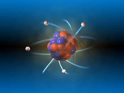 Atom mit Elektronen